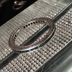 White Gold 14K Blue Diamonds Ring